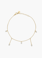 Golden Crystal Dangle Anklet - NAK-ANK-002-B - Luxeria