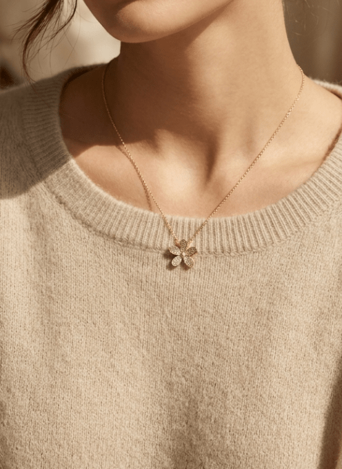 Golden Daisy Charm Necklace - LUXCHA-D2-47 - Luxeria