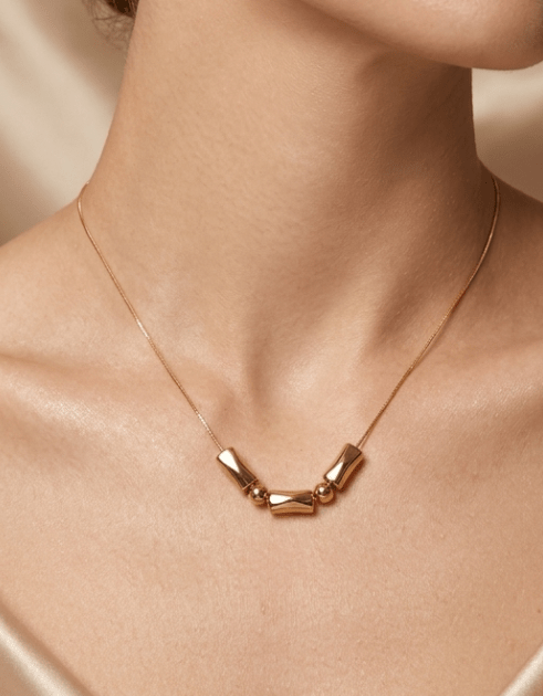 Golden Edge Glow Necklace - LUXCHA-D2-36 - Luxeria