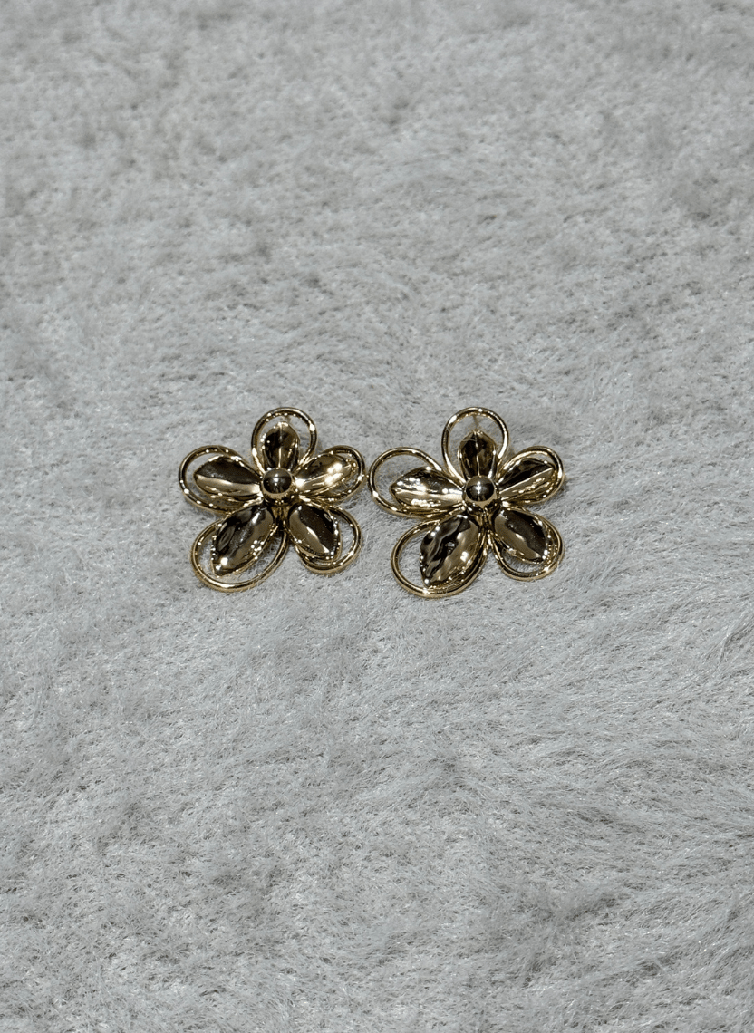 Golden Flower Earrings - NAK-EAR-002-2 - Luxeria