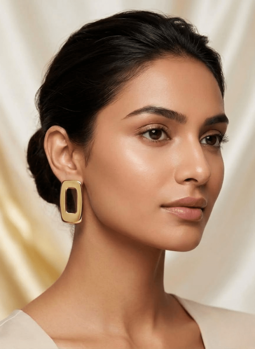 Golden Frame Earring - LUXEAR-AA32 - Luxeria
