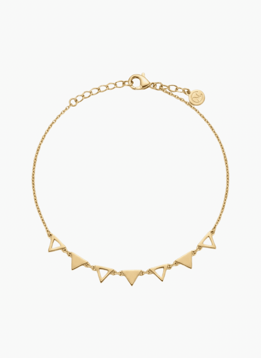 Golden Geometric Triangle Anklet - 6NAK-ANK-003-B - Luxeria