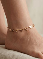 Golden Geometric Triangle Anklet - 6NAK-ANK-003-B - Luxeria