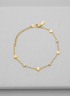 Golden Heart Crystal Anklet - 6NAK-ANK-002 - Luxeria