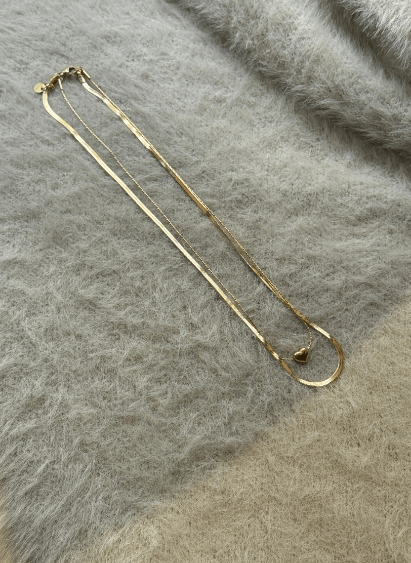 Golden Heart Layer necklace - EWS-CHA-009 - Luxeria