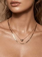 Golden Heart Layer necklace - EWS-CHA-009 - Luxeria