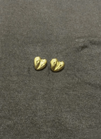 Golden Heart Stud Earrings - LUXEAR-AA9-5 - Luxeria
