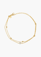 Golden Layered Crystal Anklet - 6NAK-ANK-003-B - Luxeria