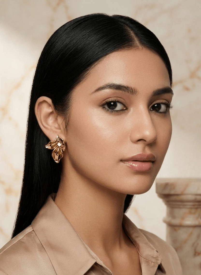 Golden Leaf Earrings - EWS-EAR-008-1 - Luxeria