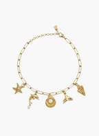 Golden Ocean Charm Anklet - NAK-ANK-006 - Luxeria