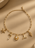 Golden Ocean Charm Anklet - NAK-ANK-006 - Luxeria