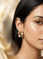 Golden Pebble Earrings - EWS-EAR-010-3 - Luxeria