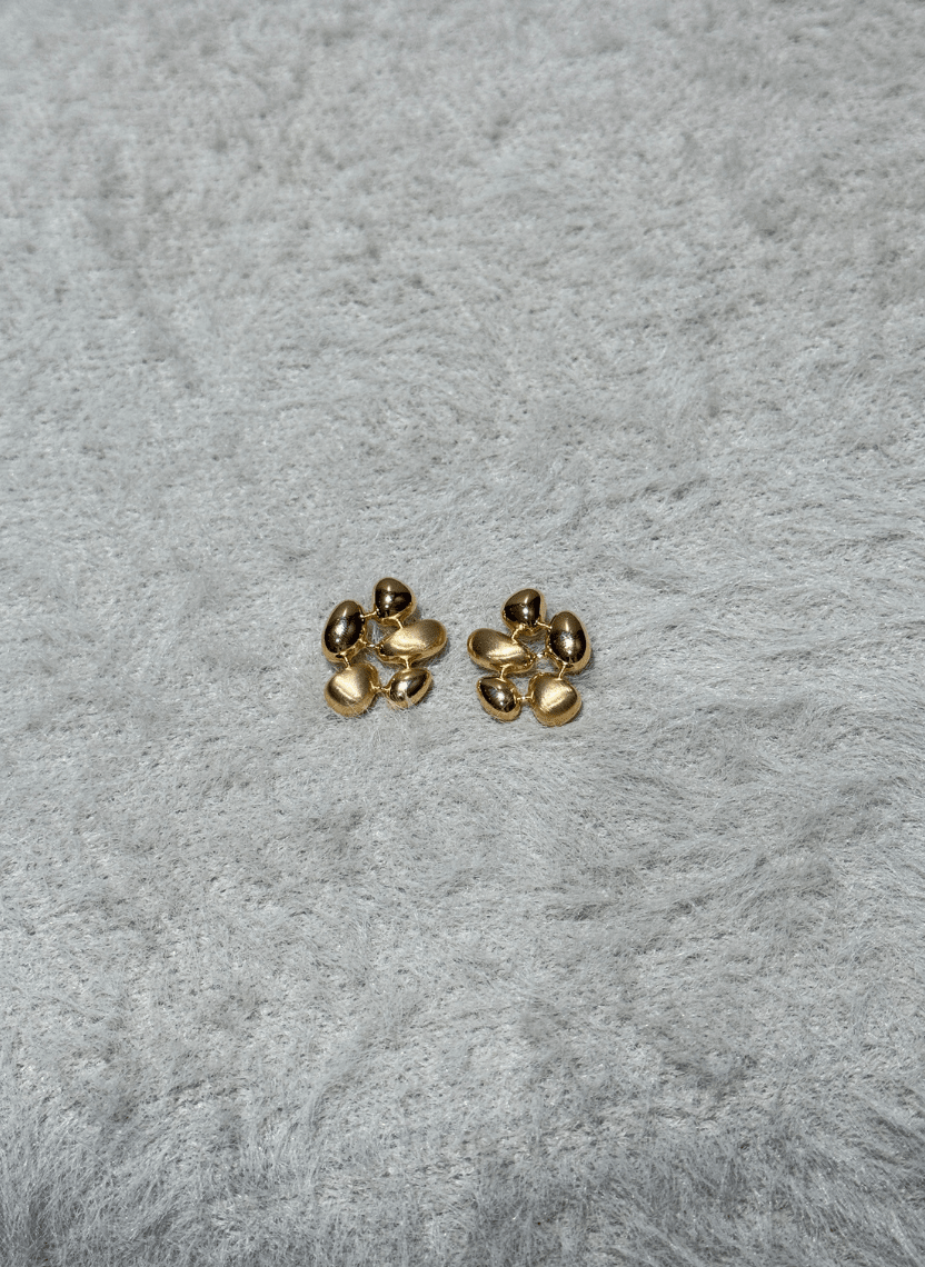 Golden Pebble Earrings - EWS-EAR-010-3 - Luxeria