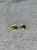 Golden Pyramid Stud Earrings - NAK-EAR-008 - Luxeria