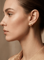 Golden Pyramid Stud Earrings - NAK-EAR-008 - Luxeria