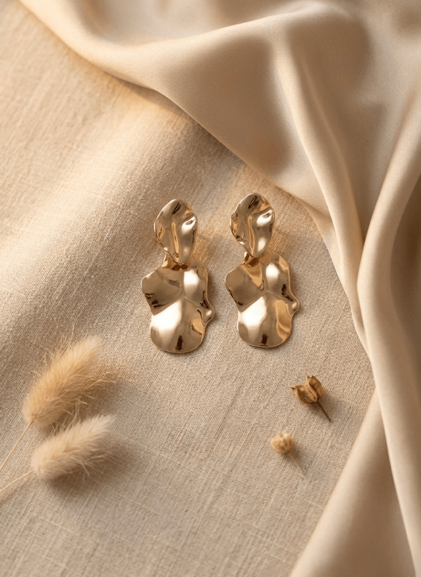 Golden Ripple Earring - LUXEAR-AA27-1 - Luxeria