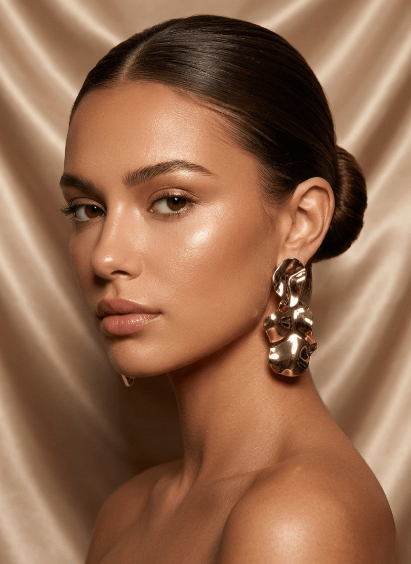 Golden Ripple Earring - LUXEAR-AA27-1 - Luxeria