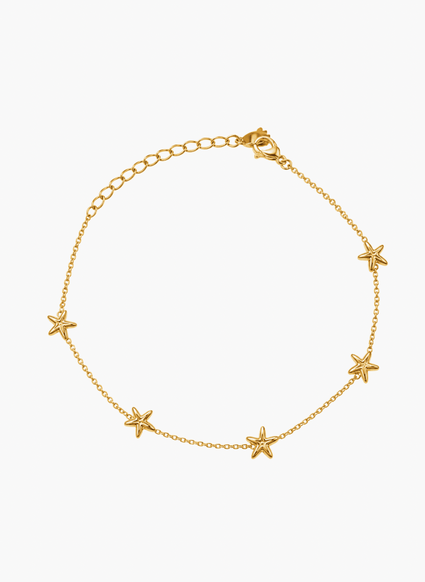 Golden Star Charm Anklet - 6NAK-ANK-004-A - Luxeria