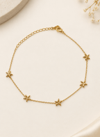 Golden Star Charm Anklet - 6NAK-ANK-004-A - Luxeria