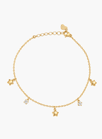 Golden Star Crystal Anklet - NAK-ANK-002-A - Luxeria