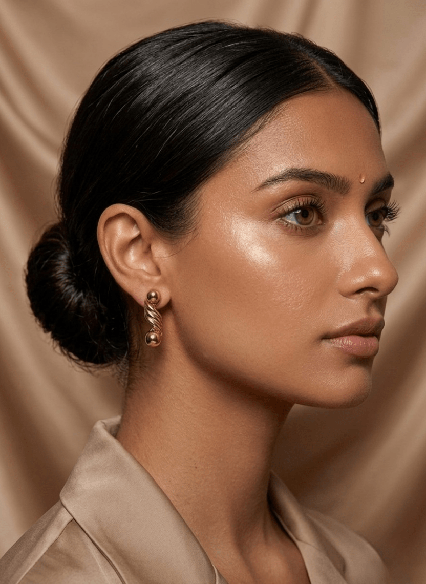 Golden Swirl Earring - LUXEAR-AA57 - Luxeria