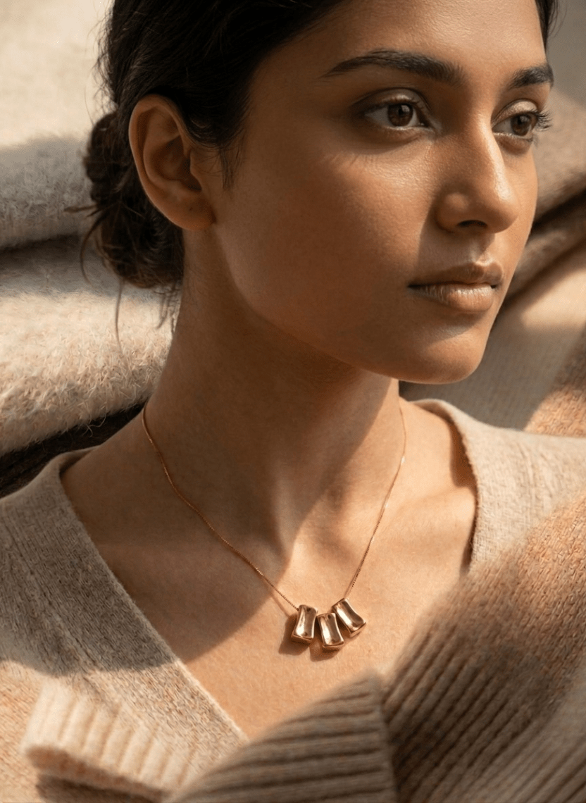 Golden Trio Necklace -  - Luxeria