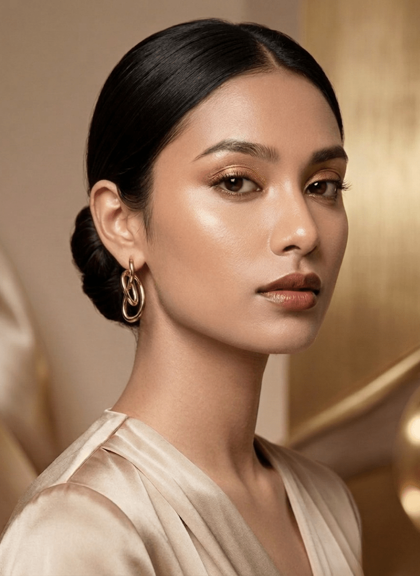 Golden Twist Earrings - NAK-EAR-004-2 - Luxeria