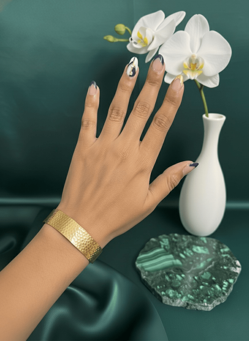 Hammered Luxe Brass Statement Bangle - WEB-K-21 - Luxeria