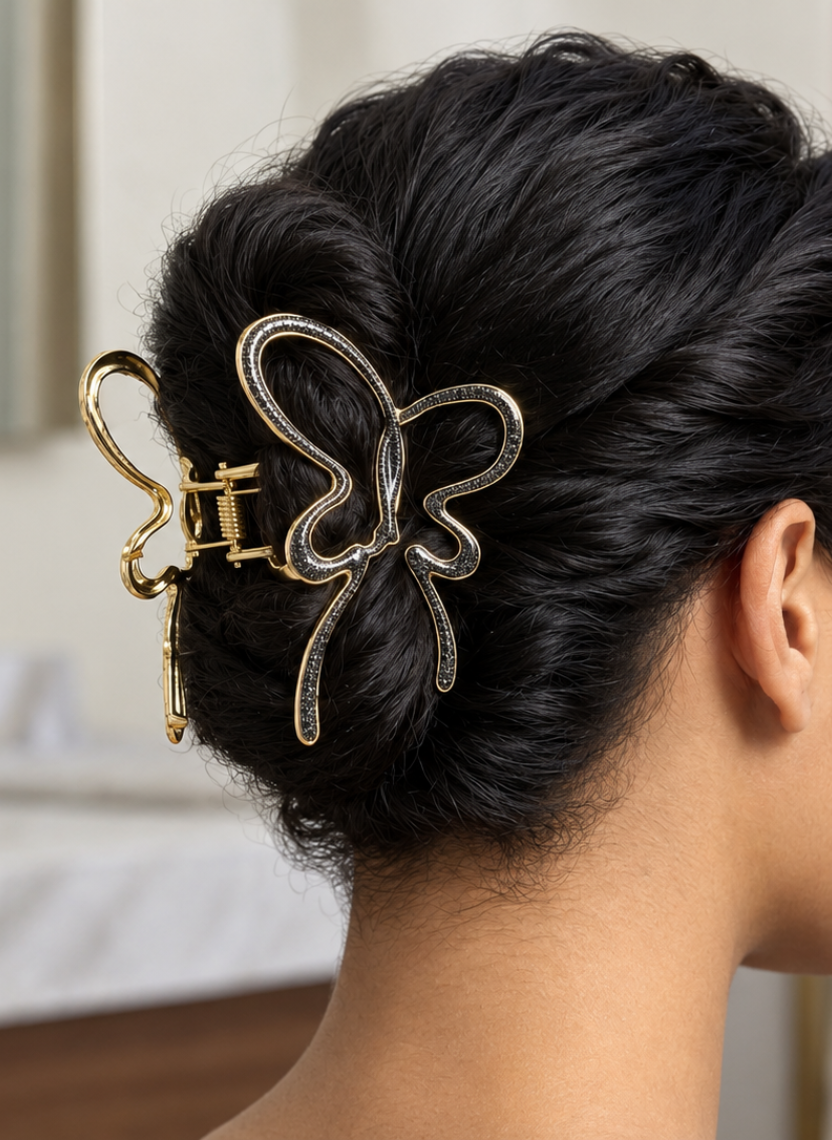 Gold Butterfly Hair Clip