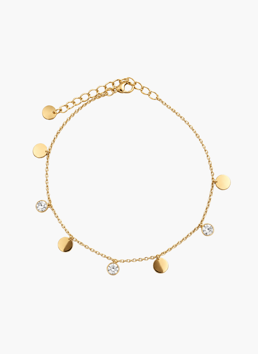 Luminous Golden Disc and Crystal Anklet. -  - Luxeria
