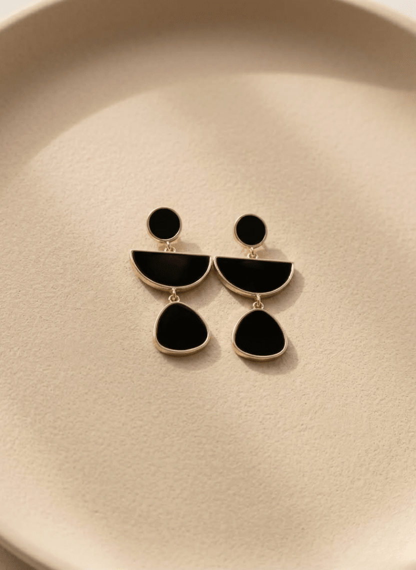 Midnight Geo Earrings - NAK-EAR-012 - Luxeria
