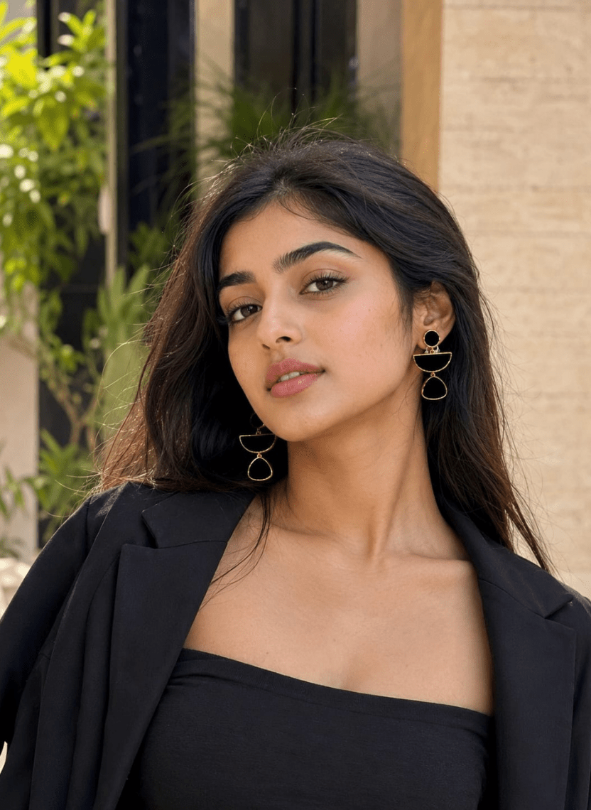 Midnight Geo Earrings - NAK-EAR-012 - Luxeria