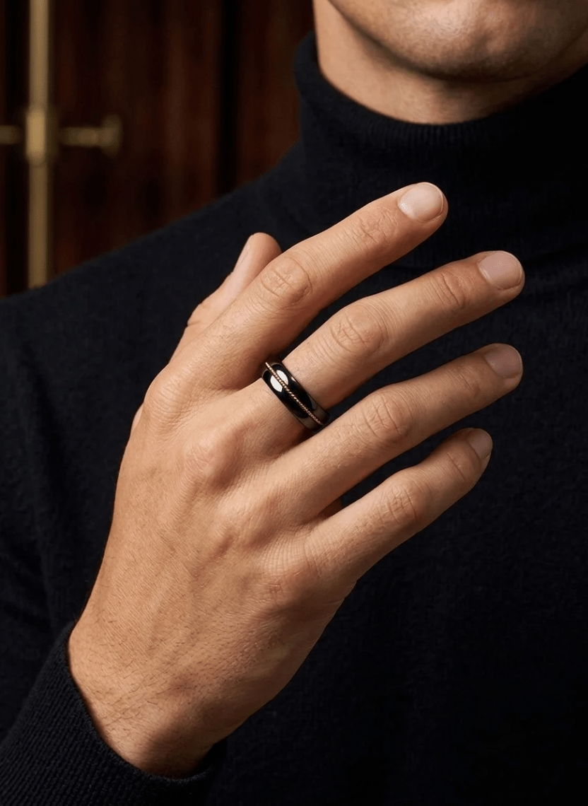 Midnight Gold Ring Men’s Ring - HOT-RIN-003-2 - Luxeria