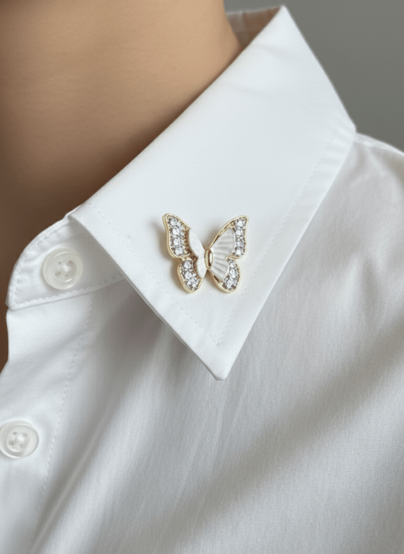 Mini Butterfly Enamel Brooch Pin - WEB-B-004 - Luxeria