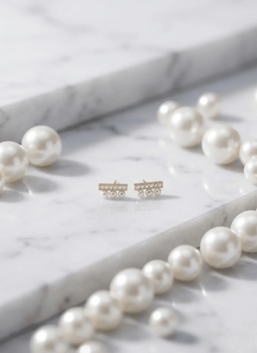 Mini Pearl Stud Earrings - LUXEAR-AA18 - Luxeria