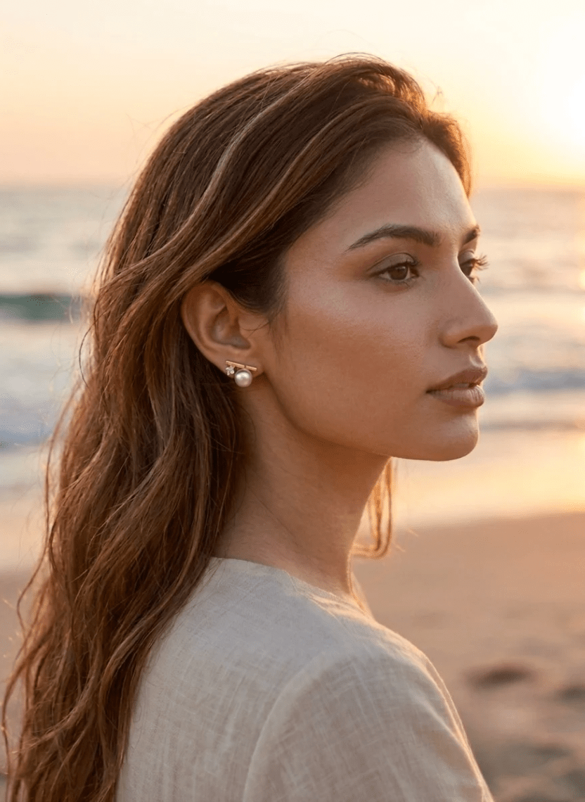 Minimal Pearl Stud Earring - NAK-EAR-003 - Luxeria