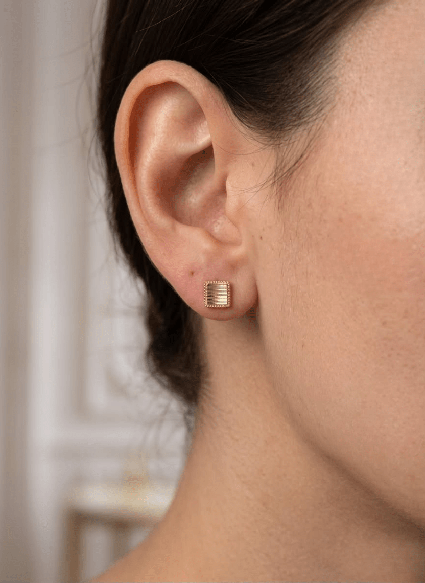 Minimal Square Stud Earring - LSTU-B2-000003 - Luxeria