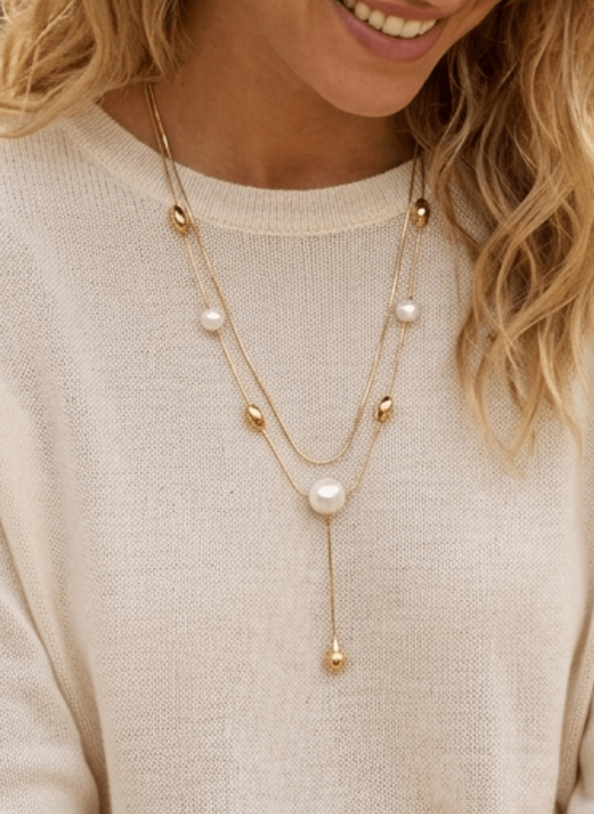 Moon Pearl Necklace - NAK-CHA-010 - Luxeria