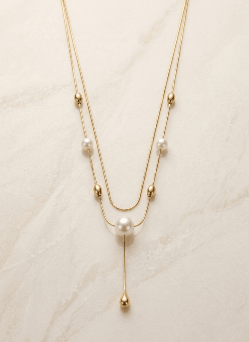Moon Pearl Necklace - NAK-CHA-010 - Luxeria