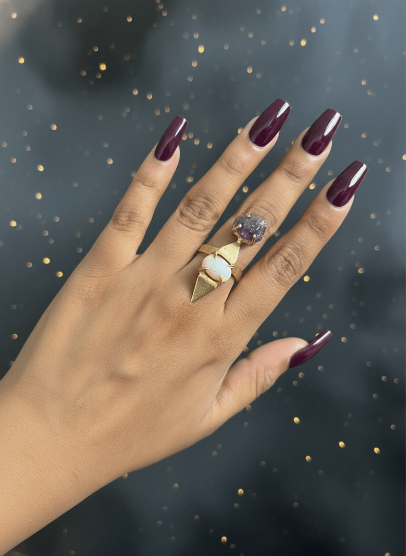 Obelisk Brass Statement Ring - WEB-R-002 - Luxeria
