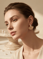 Pearl Arc Stud Earrings - EWS-EAR-002 - Luxeria
