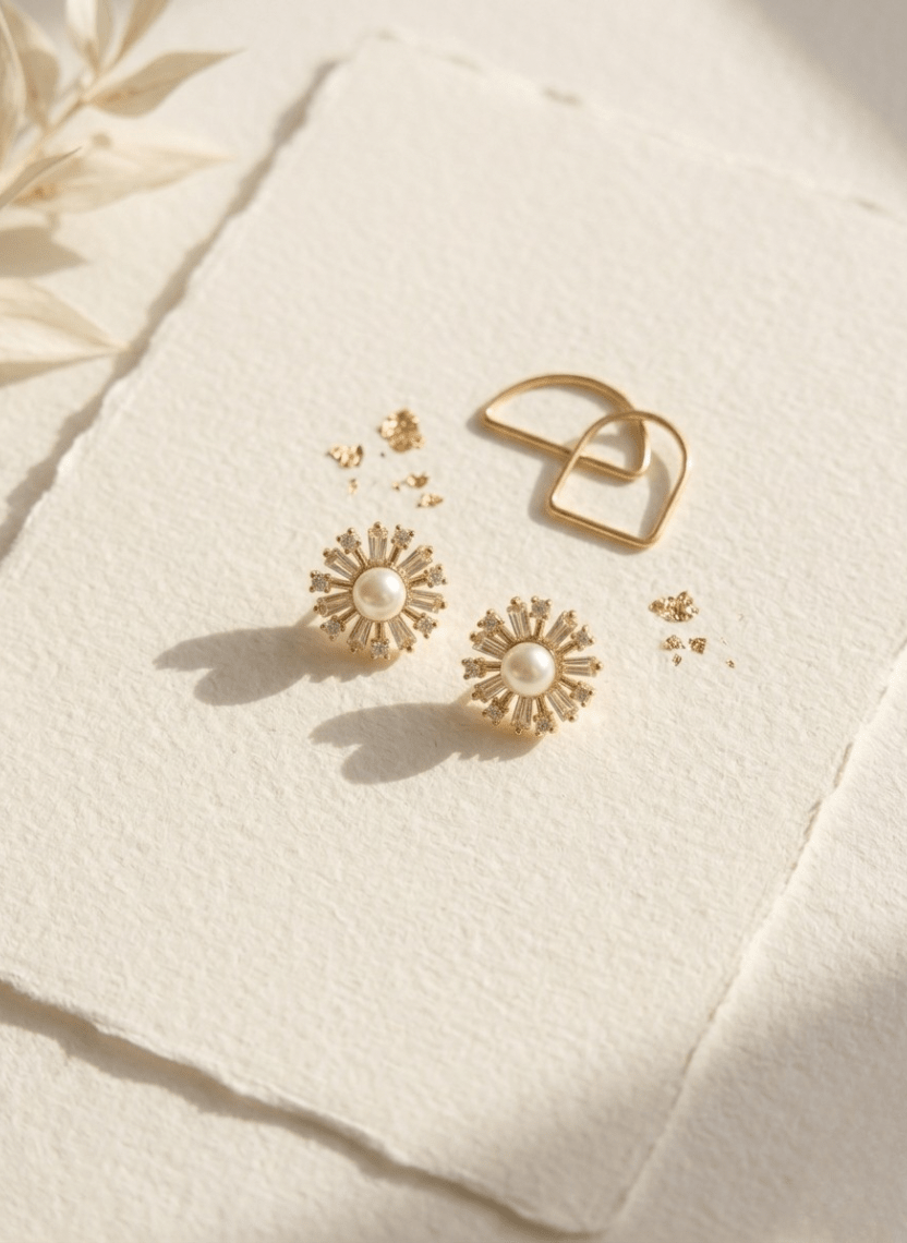 Pearl Bloom Stud - NAK-EAR-007 - Luxeria