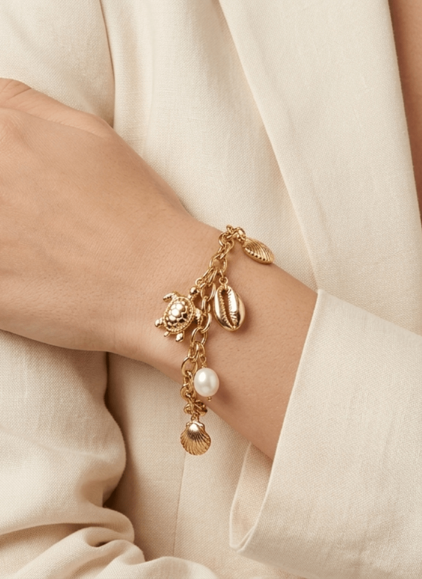 Pearl Charm Bracelet - LUXBLT-C3-7-2 - Luxeria