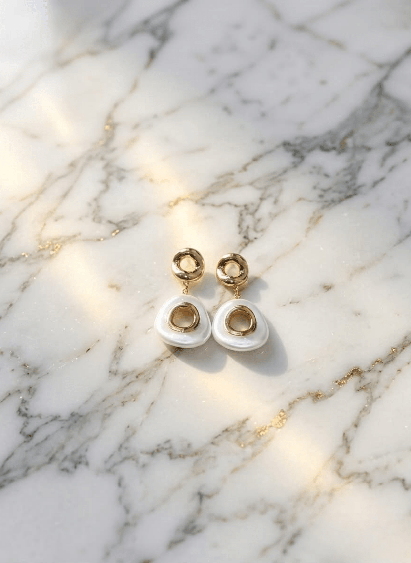 Pearl Halo Earrings - NAK-EAR-004-3 - Luxeria
