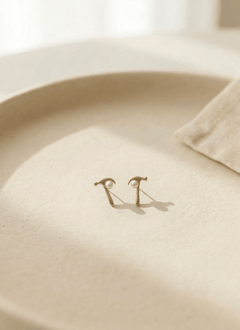 Pearl Twist Stud Earrings - LUXEAR-AA8-1 - Luxeria