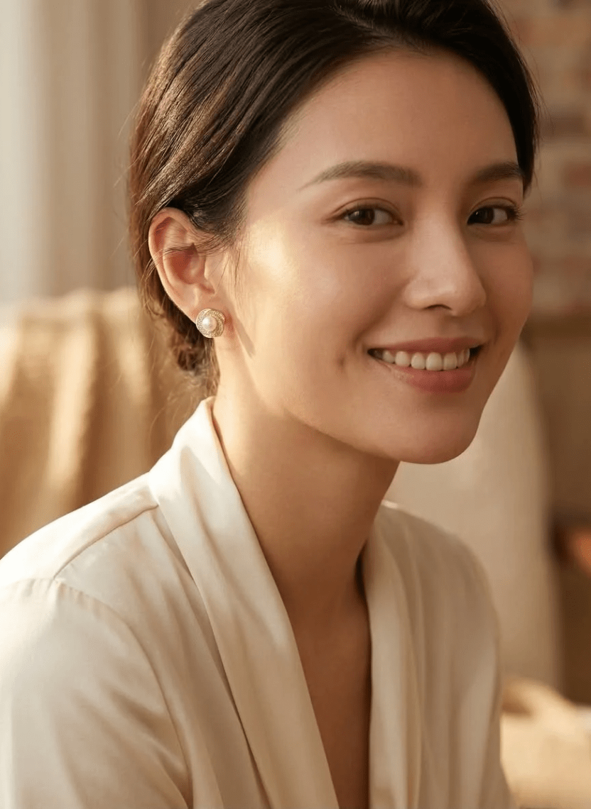 Pearl Wave Stud Earrings - NAK-EAR-014 - Luxeria