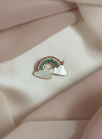 Rainbow Brooch Pin with Cloud - WEB-B-009 - Luxeria