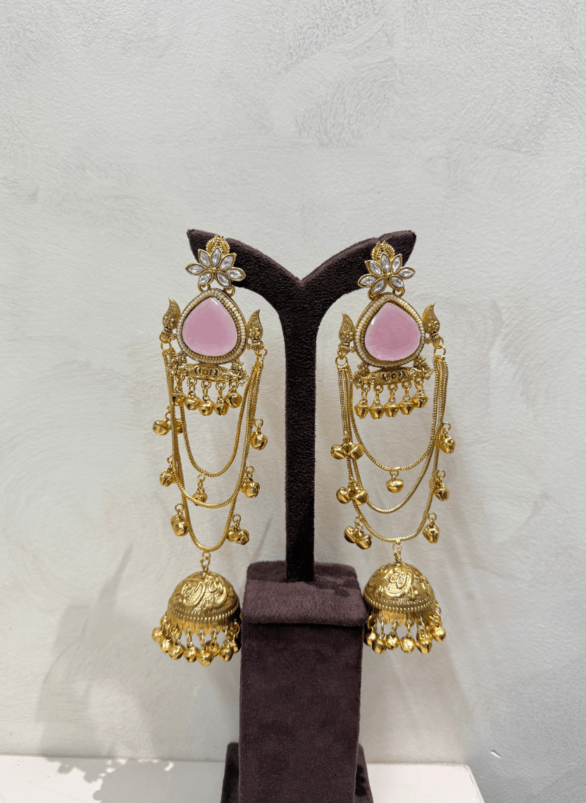 Rose Glow Kashmiri Earrings - HOT-EAR-029-3 - Luxeria
