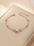 Rose Gold Flower Pearl Bracelet -  - Luxeria