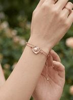 Rose Gold Flower Pearl Bracelet -  - Luxeria